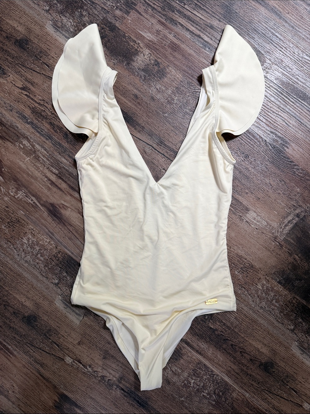 Anthropologie Palmacea Baudo One-Piece Swimsuit Buttercream Size Small